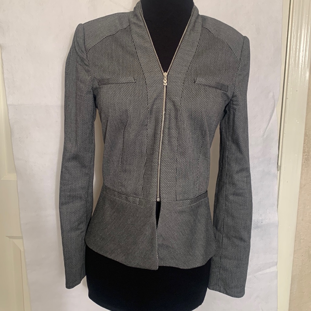 Etcetera Size 0 Black/Gray Jacket, Pit To Pit 17 1/2”, Length 24” New